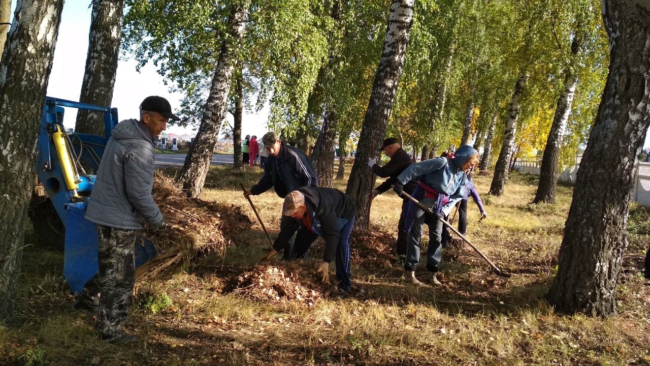 В Мензелинске проходят осенние субботники