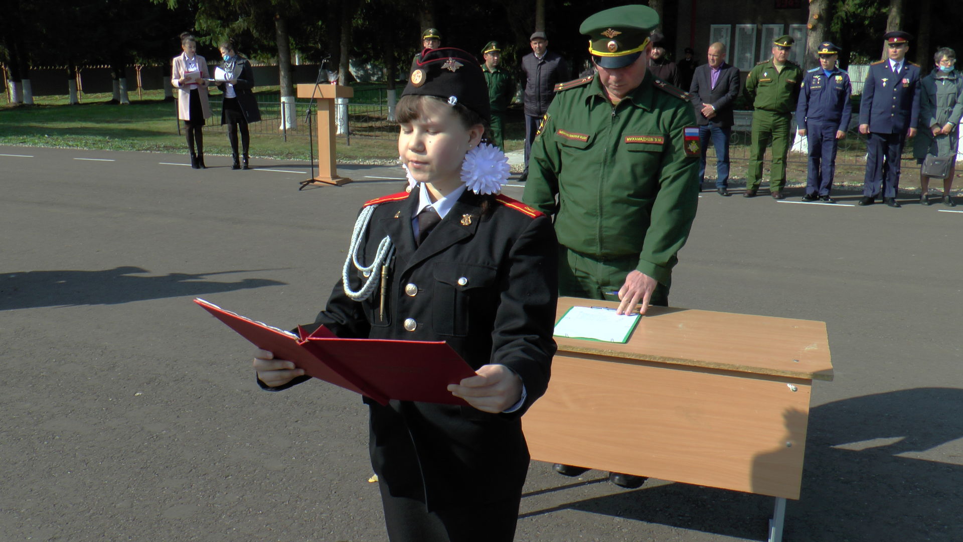 Моменты принятия присяги в Мензелинской школе-интернате имени Героя Советского Союза генерал-полковника Василия Гордова