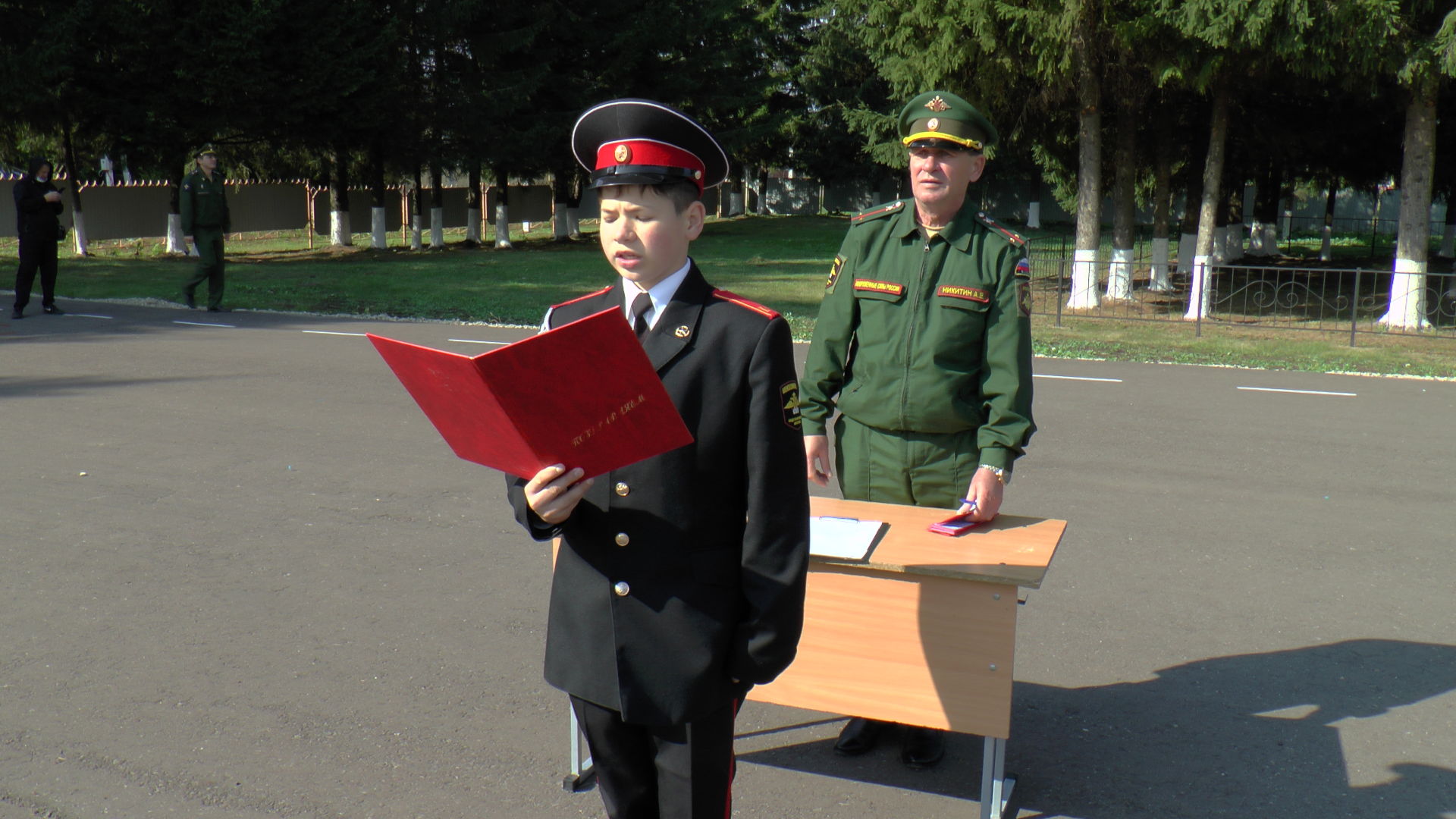 Моменты принятия присяги в Мензелинской школе-интернате имени Героя Советского Союза генерал-полковника Василия Гордова