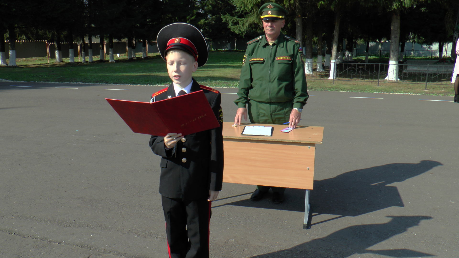 Моменты принятия присяги в Мензелинской школе-интернате имени Героя Советского Союза генерал-полковника Василия Гордова