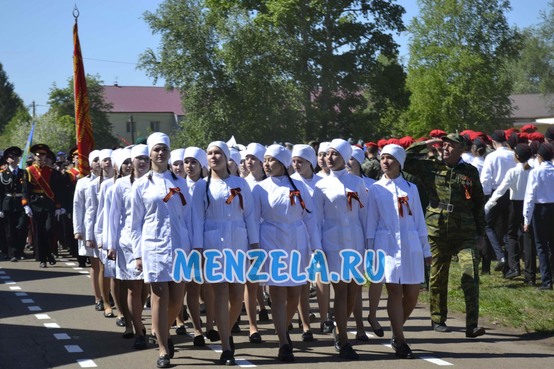 Смотр строевой подготовки на Параде Победы в Мензелинске