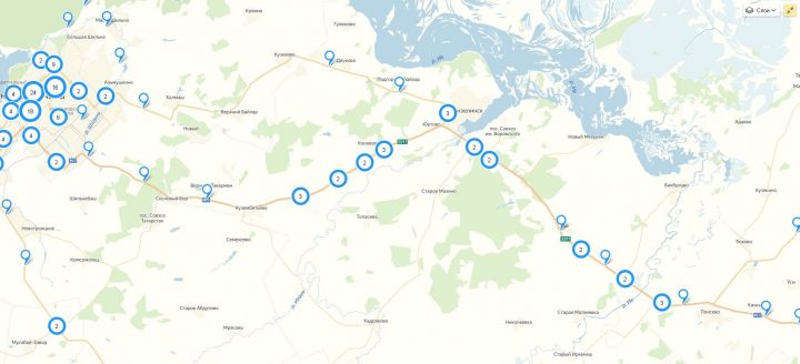 Где расположены камеры в Мензелинском районе ОНЛАЙН