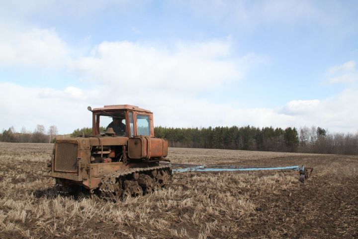 На вспаханных под зябь полях ведутся работы по  закрытию влаги