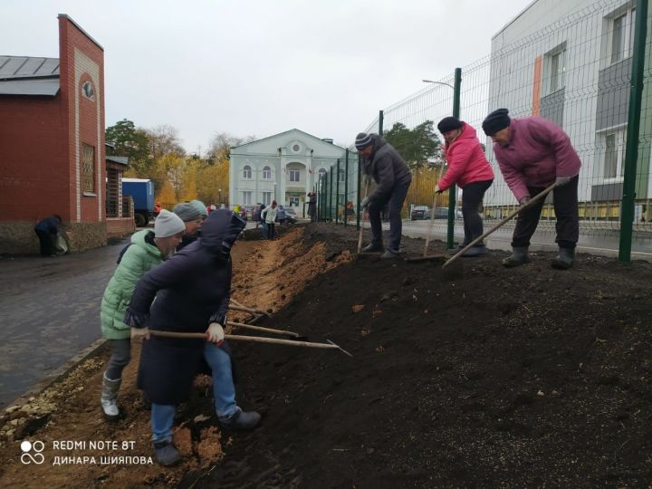 В прилегающей территории  Мензелинской центральной районной больницы был организован субботник