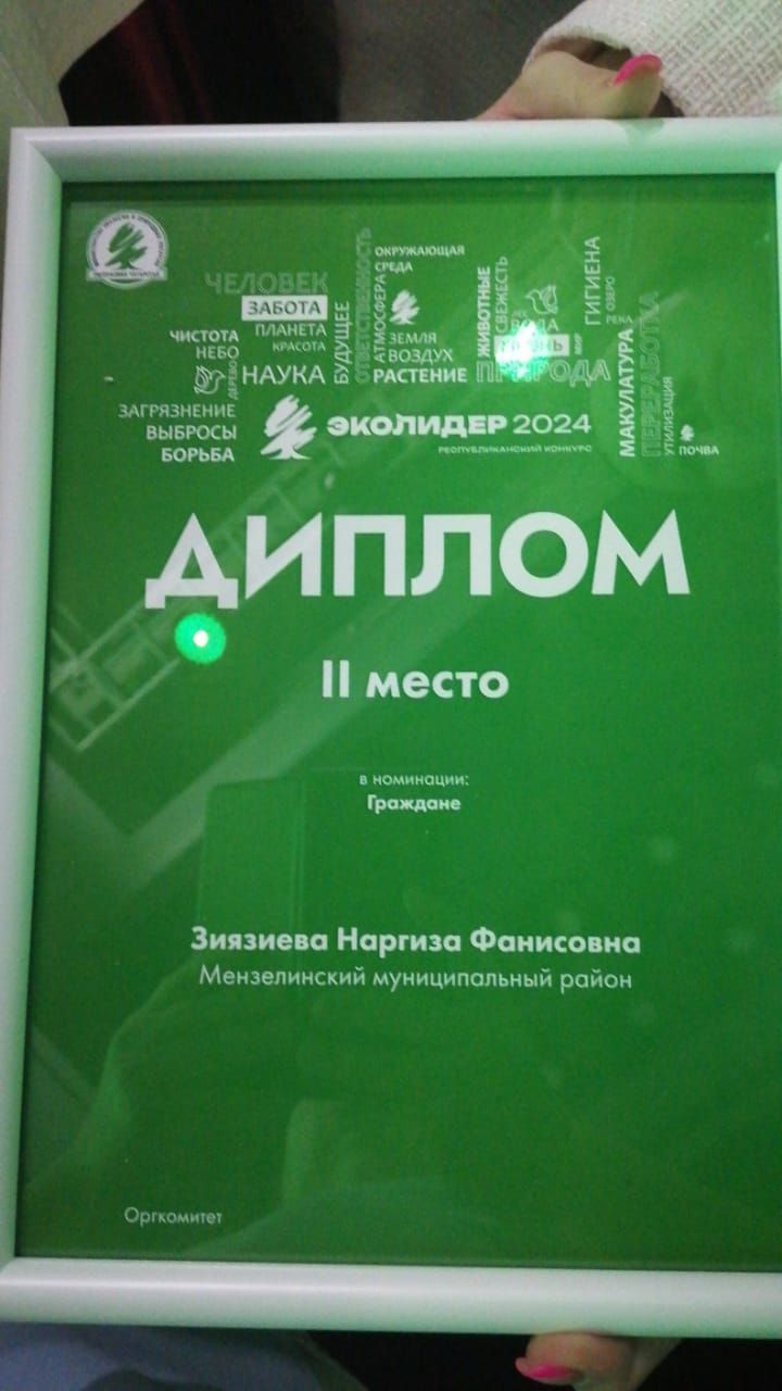 Средняя школа № 2 Мензелинска стала победителем республиканского конкурса «Эколидер- 2024»